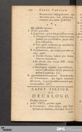 Caput Tertium. De Decalogo.