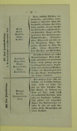 III. Das Flötz-Gebirge
