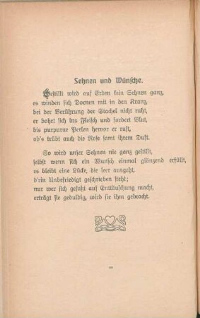 Sehnen und Wünsche.
