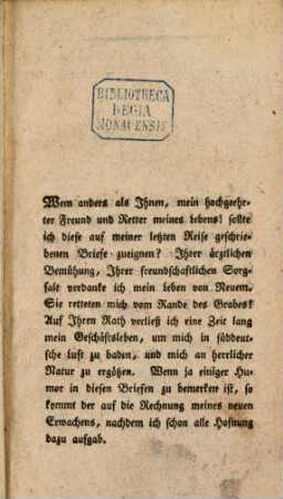 Die Reise zu den sieben Schwestern am Rhein und an der Weser : im Jahre 1810, in Briefen an einen Freund