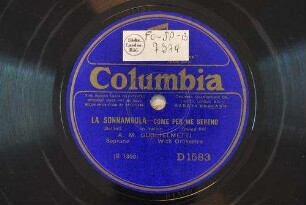 La sonnambula : Come per me sereno / (Bellini)