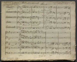 Le Perruquier de la régence, vl (2), vla, vlc, fl, vl, vla, vlc, HenK WoO 14, Fragments, Arr - BSB Mus.Schott.Ha 3500-2 : [heading, at left:] Ouverture de l'Opéra // le Perriquier de la régence // par Ambroise Thomas [at right:] arrangée par Jos: Küffner // [crossed out: den] 15|t|e|n Juni 1838