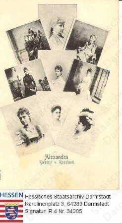 Alexandra Fjodorowna Zarin v. Russland geb. Prinzessin Alix v. Hessen und bei Rhein (1872-1918) / Porträts als Kind, Jugendliche und erwachsene Frau, Fotomontage