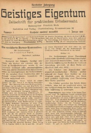 Nummer 7 (1. Januar 1910)