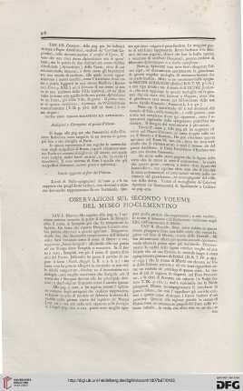 Osservazioni sul secondo volume del Museo Pio-Clementino