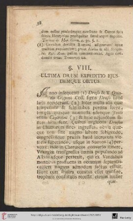 § VIII. Ultima drusi expeditio ejusdemque obitus
