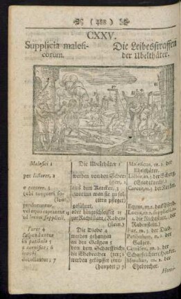CXXV. Supplicia maleficorum. Die Leibesstraffen der Ubelthäter