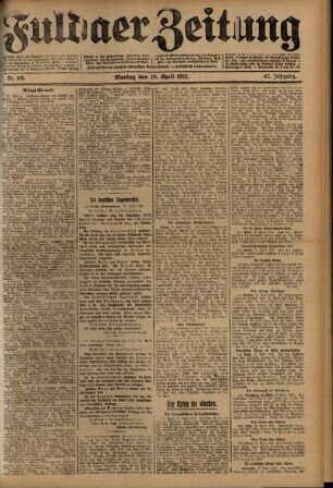 Ausgabe vom Montag, den 19. April 1915.