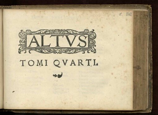 Tomus quartus psalmorum selectorum ... Altus