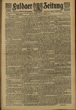 Erste Ausgabe vom Dienstag, den 20. Dezember 1910.