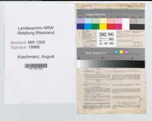 Entnazifizierung August Kuschmierz, geb. 24.10.1890 (Justizsekretaer)