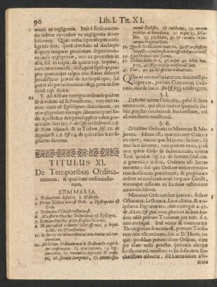 Titulus XI. De Temporibus Ordinationum, & qualitate ordinandorum