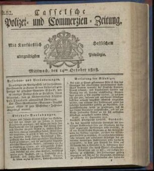 Nr. 82, Mittwoch, den 14ten October 1818