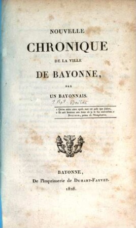 Nouvelle chronique de la ville de Bayonne, 2