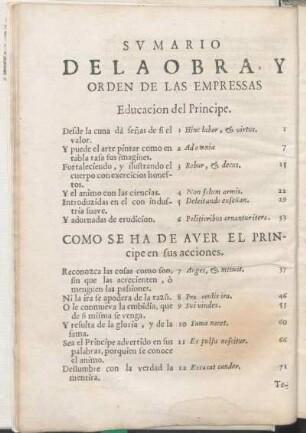 Svmario De La Obra, Y Orden De Las Empressas