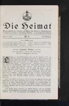Februar 1918. Nr. 2. 28. Jahrgang.