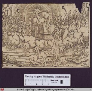 Das siebte Siegel aus der Offenbarung des Johannes, die Engel mit Posaunen vor dem Thron Gottes (Offenb. 8, 2).