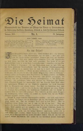 Januar 1919. Nr. 1. 29. Jahrgang.