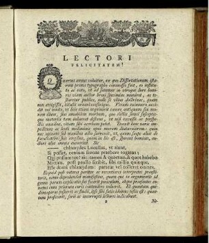 Lectori Felicitatem!