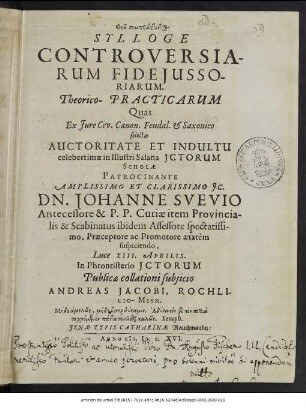 Sylloge Controversiarum Fideiussoriarum. Theorico-Practicarum