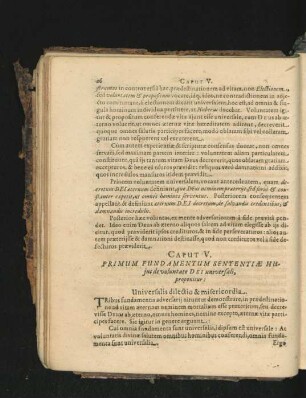 Caput V. Primum Fundamentum Sententiae Huius de voluntate Dei universali, proponitur.