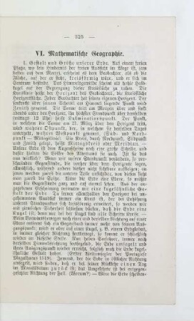 VI. Mathematische Geographie