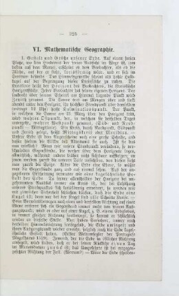 VI. Mathematische Geographie