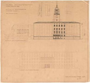 Billing, Hermann; Karlsruhe, (Baden-Württemberg) Ettlinger Tor; Ettlinger Tor, Bebauung Reichspostdirektion - Ansichten