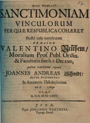 Sanctimoniam Vinculorum Per Quae Respublica Cohaeret