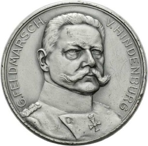 Weltkriegsmedaille mit Brustbild des Generalfeldmarschalls Paul von Hindenburg, 1915