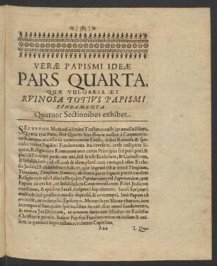 Verae Papismi Ideae Pars Quarta ...