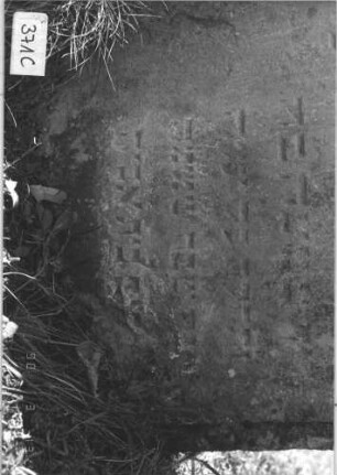 Grabstein 371 (Index: 99786208) Zustand: leicht verwittert Maße HxBxT: 100x54x8 cm: Grabstein 371C