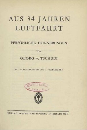 Aus 34 Jahren Luftfahrt : persönliche Erinnerungen