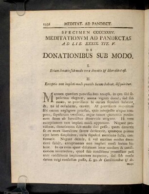 1236-1242, Sp. 435. De Donationibus sub modo