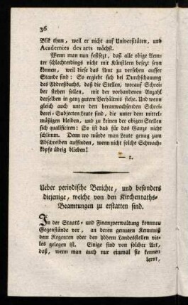 36-43, Über periodische Berichte, und besonder diejenige, welche von den Kirchenraths-Beamtungen zu erstatten sind