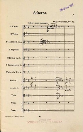 Scherzo für Orchester : op. 25