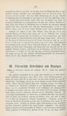 516-522 Literarische Uebersichten und Anzeigen