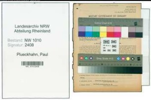 Entnazifizierung Paul Plueckhahn , geb. 09.09.1895 (Polsterer)