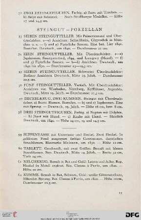 Steingut – Porzellan (Nr. 53-69)