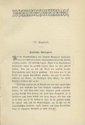 IV. Kapitel. Politische Thätigkeit
