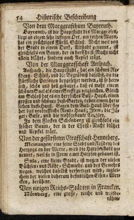 Von der Marggrafschaft Anspach.