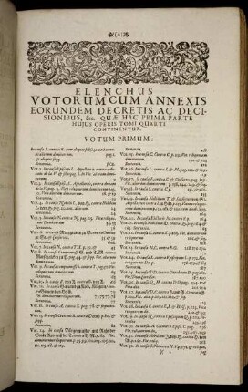 Elenchus Votorum Cum Annexis [...]