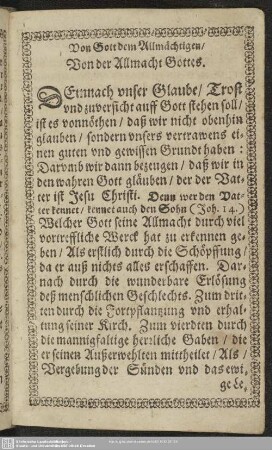 Von der Allmacht Gottes