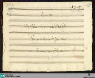 Concertos - Mus. Hs. 780 : fl, vl (2), vla, b; D; GroF 804 JenS 71A