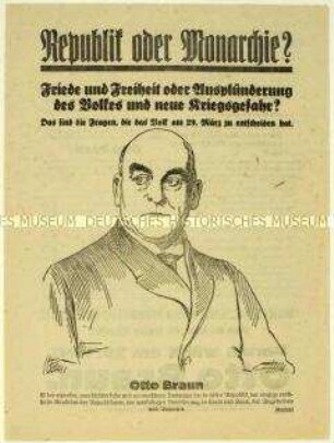 Aufruf der SPD zur Wahl von Otto Braun zum Reichspräsidenten 1925