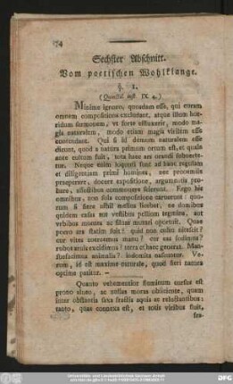 Sechster Abschnitt. Vom poetischen Wohlklange.