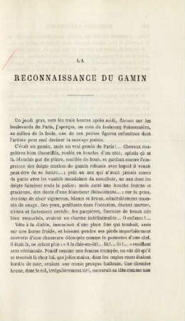 La reconnaissance du gamin