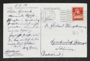 Brief von August Gaul an Gerhart Hauptmann