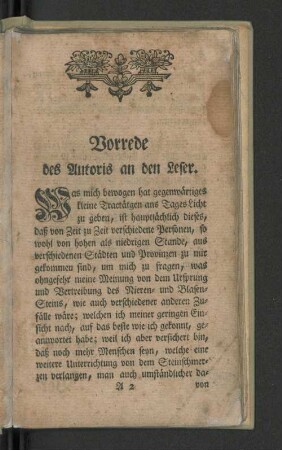Vorrede des Autoris an den Leser.