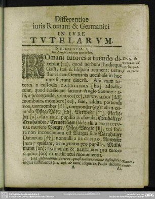Differentia I. De diversis tutorum nominibus